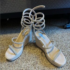 Steve Madden Espadrille Rhinestones Coiled Ankle Strap